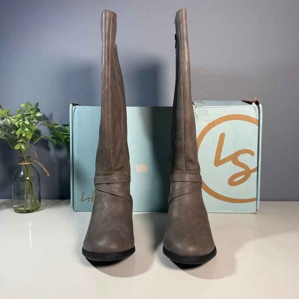 LifeStride Xtrovert Gray‎ Water Resistant Tall Riding Boots Size 6.5M